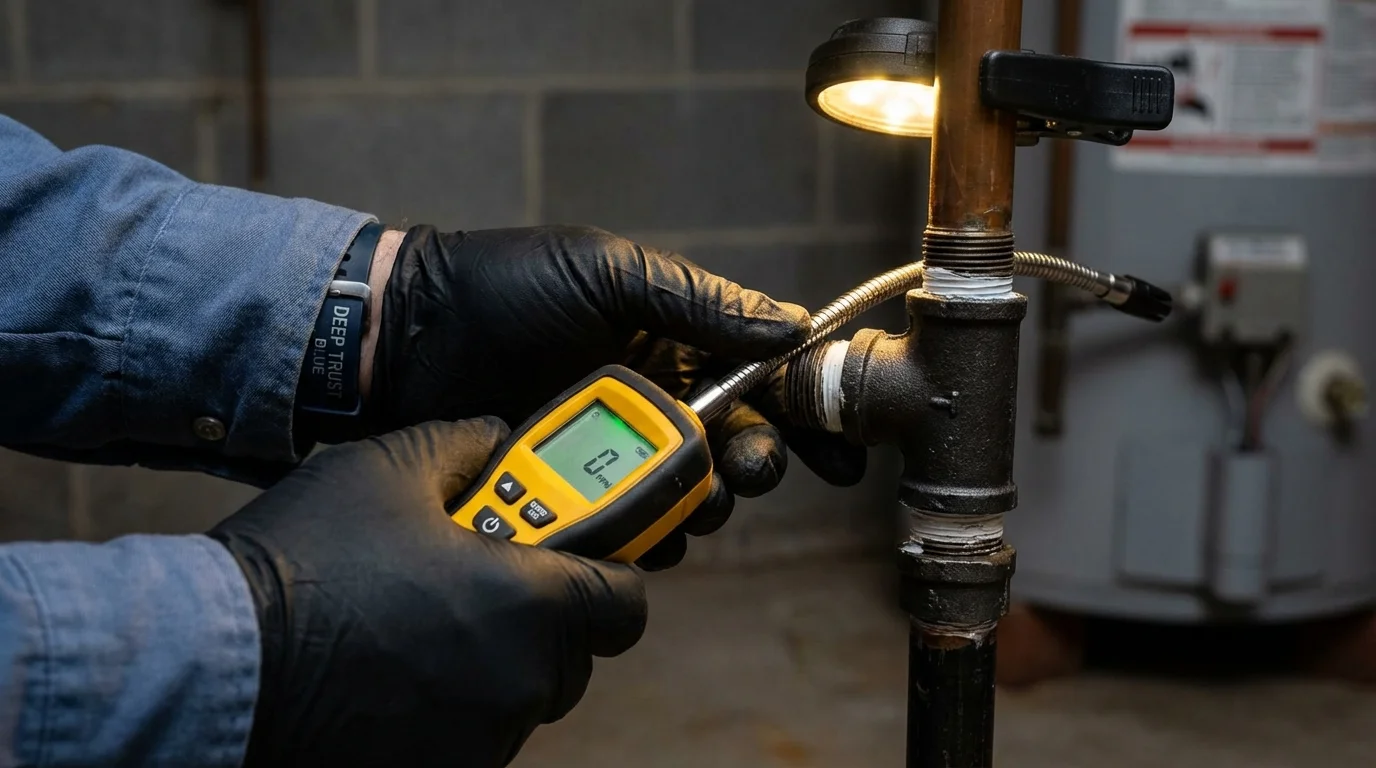 Gas leak detection with electronic sniffer by Johns Plumbing LLC in Diboll